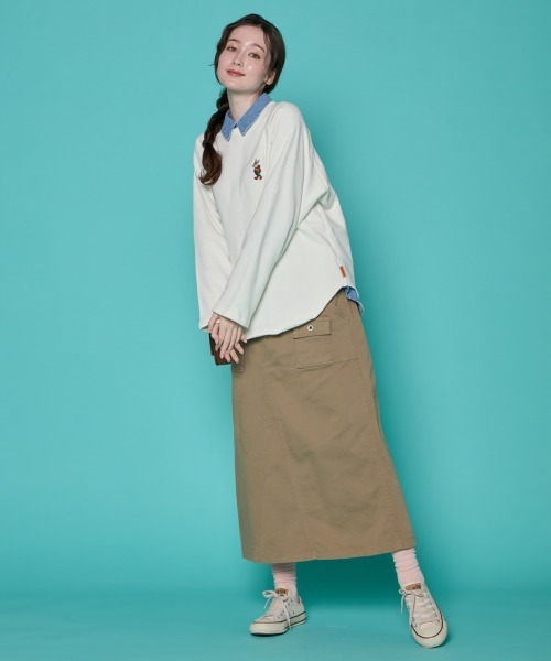 KRIFF MAYER Lady's Collection（クリフメイヤーレディースコレクション）の「【本体綿100％】ラグランスウェットチュニック（スウェット・レディース・チャコール/グレイッシュベージュ/ライトブルー/ナチュラル・MEDIUM/LARGE）」の8枚目の写真