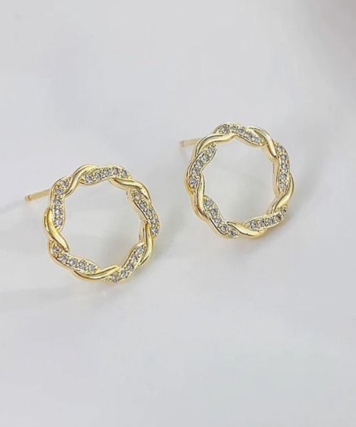 shoppinggo(ショッピングゴー)の「ピアス スタッドピアス おしゃれ シンプル キラキラ(ピアス(両耳用)・レディース・ピンクゴールド/シルバー/ゴールド・FREE)」の2枚目の写真