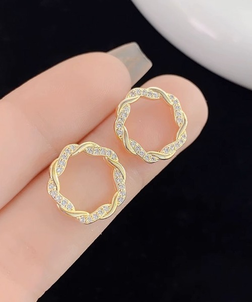 shoppinggo(ショッピングゴー)の「ピアス スタッドピアス おしゃれ シンプル キラキラ(ピアス(両耳用)・レディース・ピンクゴールド/シルバー/ゴールド・FREE)」の14枚目の写真