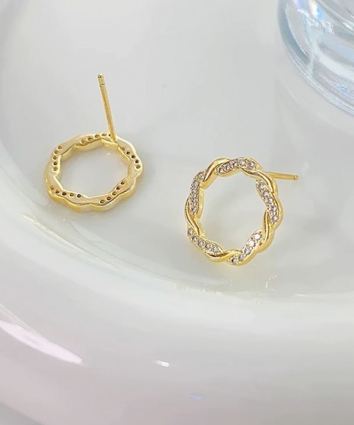 shoppinggo(ショッピングゴー)の「ピアス スタッドピアス おしゃれ シンプル キラキラ(ピアス(両耳用)・レディース・ピンクゴールド/シルバー/ゴールド・FREE)」の18枚目の写真