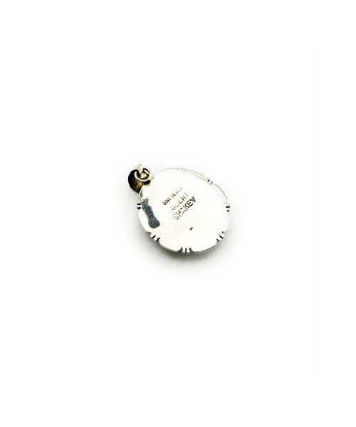 Indian Jewelry(インディアンジュエリー)の「THEATER シアター サークルシェイプデザインターコイズペンダントトップ Made in USA(チャーム・レディース・シルバー・FREE)」の5枚目の写真