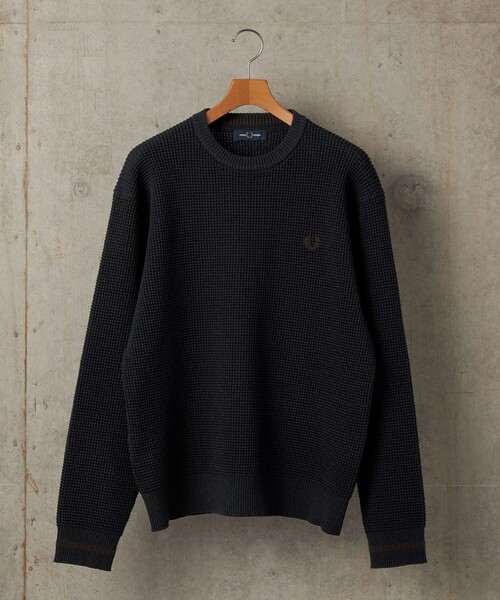 FRED PERRY(フレッドペリー)の「【SHIPS別注】FRED PERRY: シングル ティップ ワッフル ニット(スウェット・メンズ・ネイビー/ダークグレー/ナチュラル/ブラック/ブラウン/ダークブルー/オートミール・SMALL/MEDIUM/LARGE/X-LARGE)」の7枚目の写真