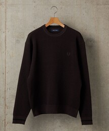 【SHIPS別注】FRED PERRY: シングル ティップ ワッフル ニット