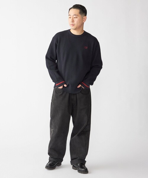 SHIPS別注】FRED PERRY: シングル ティップ ワッフル ニット
