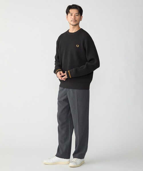 FRED PERRY(フレッドペリー)の「【SHIPS別注】FRED PERRY: シングル ティップ ワッフル ニット(スウェット・メンズ・ネイビー/ダークグレー/ナチュラル/ブラック/ブラウン/ダークブルー/オートミール・SMALL/MEDIUM/LARGE/X-LARGE)」の11枚目の写真