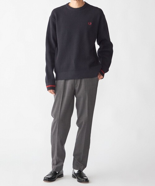 FRED PERRY(フレッドペリー)の「【SHIPS別注】FRED PERRY: シングル ティップ ワッフル ニット(スウェット・メンズ・ネイビー/ダークグレー/ナチュラル/ブラック/ブラウン/ダークブルー/オートミール・SMALL/MEDIUM/LARGE/X-LARGE)」の13枚目の写真