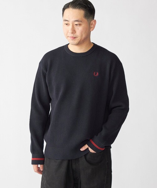SHIPS別注】FRED PERRY: シングル ティップ ワッフル ニット