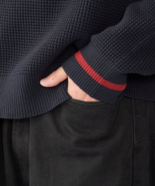 FRED PERRY（フレッドペリー）の「【SHIPS別注】FRED PERRY: シングル ティップ ワッフル ニット（スウェット・メンズ・ネイビー/ダークグレー/ナチュラル・SMALL/MEDIUM/LARGE/X-LARGE）」の17枚目の写真