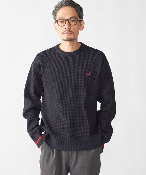 SHIPS別注】FRED PERRY: シングル ティップ ワッフル ニット