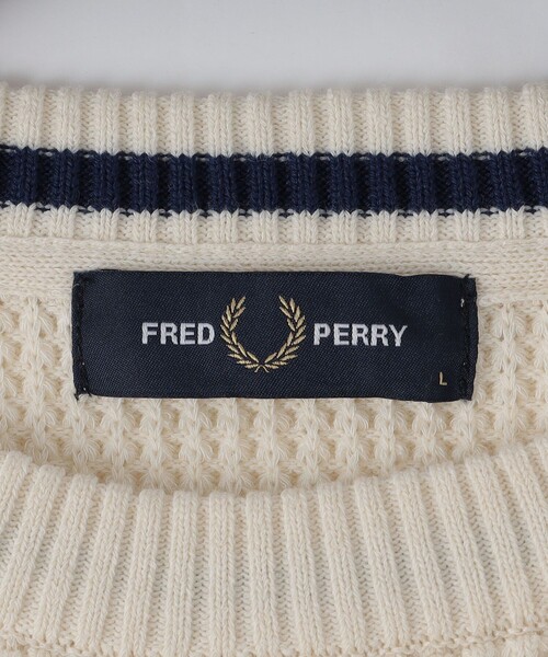 FRED PERRY（フレッドペリー）の「【SHIPS別注】FRED PERRY: シングル ティップ ワッフル ニット（スウェット・メンズ・ネイビー/ダークグレー/ナチュラル・SMALL/MEDIUM/LARGE/X-LARGE）」の13枚目の写真