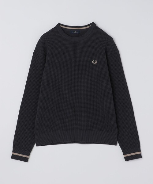 FRED PERRY（フレッドペリー）の「【SHIPS別注】FRED PERRY: シングル ティップ ワッフル ニット（スウェット・メンズ・ネイビー/ダークグレー/ナチュラル・SMALL/MEDIUM/LARGE/X-LARGE）」の9枚目の写真