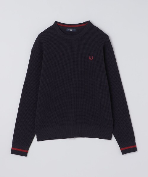 FRED PERRY（フレッドペリー）の「【SHIPS別注】FRED PERRY: シングル ティップ ワッフル ニット（スウェット・メンズ・ネイビー/ダークグレー/ナチュラル・SMALL/MEDIUM/LARGE/X-LARGE）」の6枚目の写真