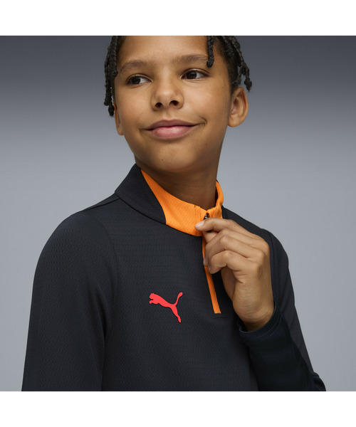 PUMA（プーマ）の「PUMA プーマ キッズ サッカー INDIVIDUALCUP 1/4 ジップトップ 120-160cm（ジャージ・キッズ・ブラック×ブルー/ブルー系その他2・130/120/140/160/150）」の9枚目の写真