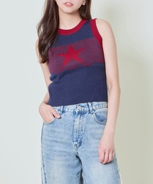 DVF❤︎ニットタンクトップブルー 新品未使用 いつまで」に該当するタンクトップ（ブルー・ネイビー/青色系