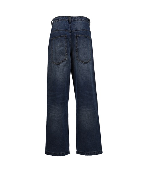 Jaded London（ジェイデッドロンドン）の「NAILED STUDDED COLOSSUS JEANS IN VINTAGE BLUE WASH（デニムパンツ・レディース・ネイビー・26/25）」の5枚目の写真