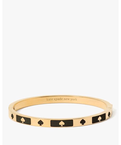 kate spade new york(ケイトスペード ニューヨーク)の「スポット ザ スペード エナメル ブロック ヒンジ バングル(バングル/リストバンド・レディース・ブラック・ONESIZE)」の1枚目の写真
