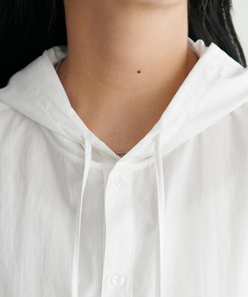 DISCOAT(ディスコート)の「【ユニセックス】ワッシャーナイロンフード付きシャツ(シャツ/ブラウス・レディース・ブラウン/オフホワイト/ブラック・FREE)」の6枚目の写真