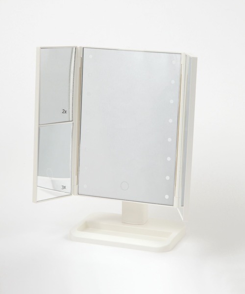 LAKOLE（ラコレ）の「LED三面スタンドミラー / 497470（手鏡/メイクミラー・レディース・アイボリー・FREE）」の5枚目の写真