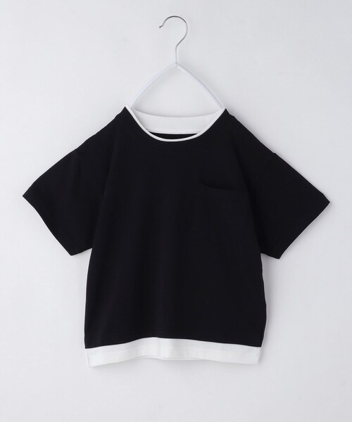 THE SHOP TK (ザ ショップ ティーケー )の「【110-160】レイヤード風半袖Tシャツ/洗濯機OK(Tシャツ/カットソー・キッズ・ブラック系4/ネイビー系4/ライトグレー系4/グリーン系その他5・11/12/13/14/15 /16)」の1枚目の写真