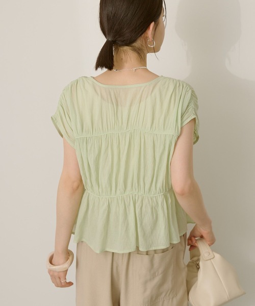 AMERICAN HOLIC（アメリカンホリック）の「【前後2WAY】フロントリボンブラウス（シャツ/ブラウス・レディース・ミント/ブラック/モカ・L/M）」の7枚目の写真