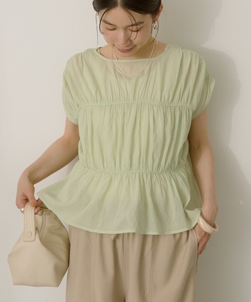 AMERICAN HOLIC（アメリカンホリック）の「【前後2WAY】フロントリボンブラウス（シャツ/ブラウス・レディース・ミント/ブラック/モカ・L/M）」の8枚目の写真