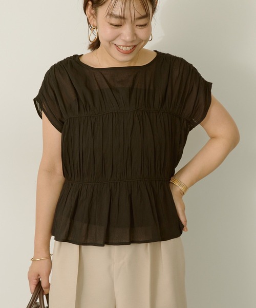 AMERICAN HOLIC（アメリカンホリック）の「【前後2WAY】フロントリボンブラウス（シャツ/ブラウス・レディース・ミント/ブラック/モカ・L/M）」の13枚目の写真