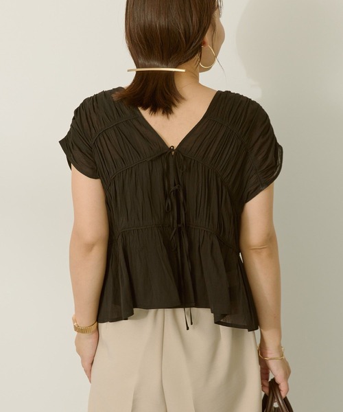 AMERICAN HOLIC（アメリカンホリック）の「【前後2WAY】フロントリボンブラウス（シャツ/ブラウス・レディース・ミント/ブラック/モカ・L/M）」の17枚目の写真