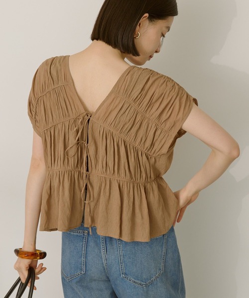 AMERICAN HOLIC（アメリカンホリック）の「【前後2WAY】フロントリボンブラウス（シャツ/ブラウス・レディース・ミント/ブラック/モカ・L/M）」の22枚目の写真