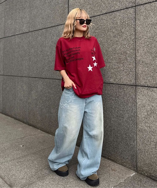 starteam デニムパンツ　チェーン刺繍 ブラック 34 starteam デニムパンツ チェーン刺繍 ブラック 34 starteam デニム