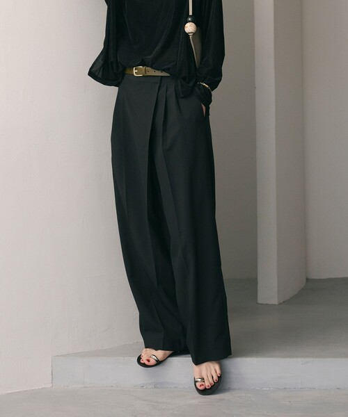 ポプリン 2タック ラップパンツ 2 -ウォッシャブル-（スラックス