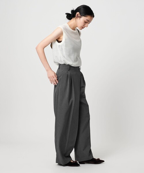 BEAUTY&YOUTH UNITED ARROWS(ビューティーアンドユースユナイテッドアローズ)の「ポプリン 2タック ラップパンツ 2 -ウォッシャブル-(スラックス・レディース・ブラック/ダークグレー/ベージュ・S/M/XS/L)」の12枚目の写真