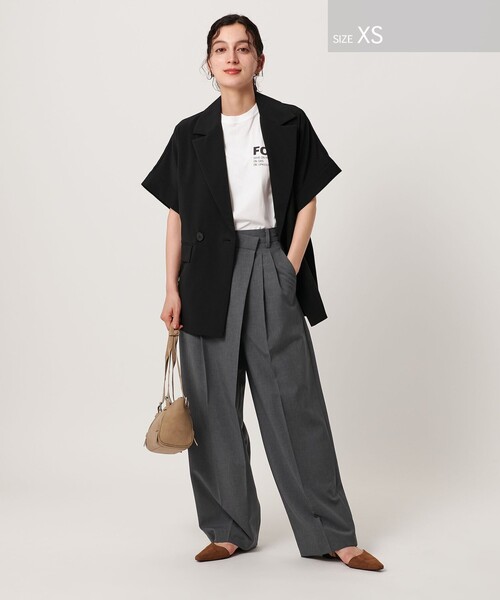 BEAUTY&YOUTH UNITED ARROWS(ビューティーアンドユースユナイテッドアローズ)の「ポプリン 2タック ラップパンツ 2 -ウォッシャブル-(スラックス・レディース・ブラック/ダークグレー/ベージュ・S/M/XS/L)」の15枚目の写真