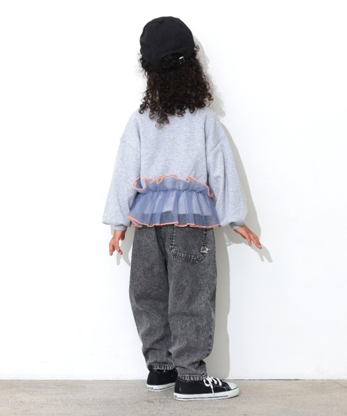 Ocean&Ground(オーシャン&グラウンド)の「チュールフリルナンバリングスウェット(スウェット・キッズ・ライトパープル/チャコール/グレー・140/130/120/110/100/90)」の18枚目の写真