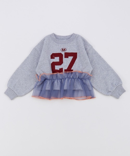 Ocean&Ground(オーシャン&グラウンド)の「チュールフリルナンバリングスウェット(スウェット・キッズ・ライトパープル/チャコール/グレー・140/130/120/110/100/90)」の19枚目の写真