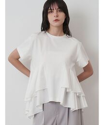 エレンディーク　オフショルダートップス Re:EDIT tシャツ 2WAYリブカットソー五分袖オフショルトップス