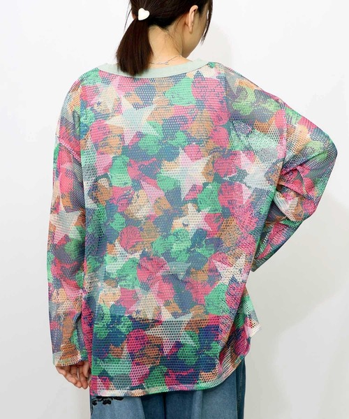 ScoLar(スカラー)の「152695:タンクトップ付 花柄メッシュプルオーバー(Tシャツ/カットソー・レディース・レッド/グリーン/ブラック・M)」の20枚目の写真