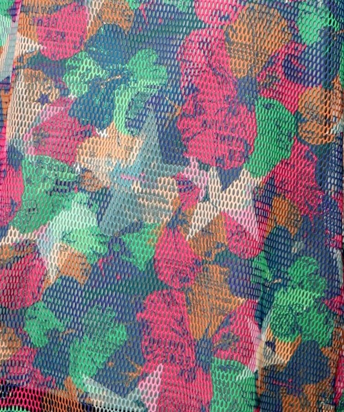 ScoLar(スカラー)の「152695:タンクトップ付 花柄メッシュプルオーバー(Tシャツ/カットソー・レディース・レッド/グリーン/ブラック・M)」の21枚目の写真
