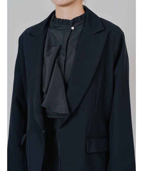 TEVALT（ヴァレット）の「配色ストライプポイントアシメヘムジャケット（テーラードジャケット・レディース・ブラック/チャコールグレー・38）」の22枚目の写真