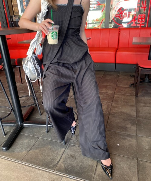 RAY CASSIN（レイカズン）の「レイヤードスラックスイージーパンツ（スラックス・レディース・グレー/グレー系その他2/ブラック系その他2・FREE/S）」の8枚目の写真