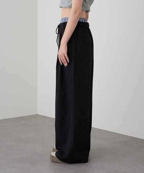 RAY CASSIN（レイカズン）の「レイヤードスラックスイージーパンツ（スラックス・レディース・グレー/グレー系その他2/ブラック系その他2・FREE/S）」の20枚目の写真