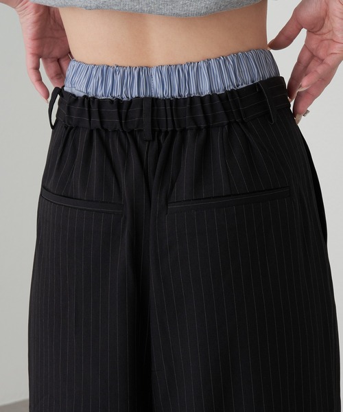 RAY CASSIN（レイカズン）の「レイヤードスラックスイージーパンツ（スラックス・レディース・グレー/グレー系その他2/ブラック系その他2・FREE/S）」の22枚目の写真