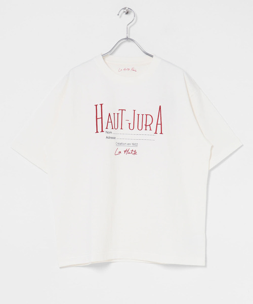 EKAL（エカル）の「『別注』La Hutte×EKAL　刺繍デザインTシャツ（Tシャツ/カットソー・レディース・オフホワイト/チャコールグレー・ONE）」の17枚目の写真