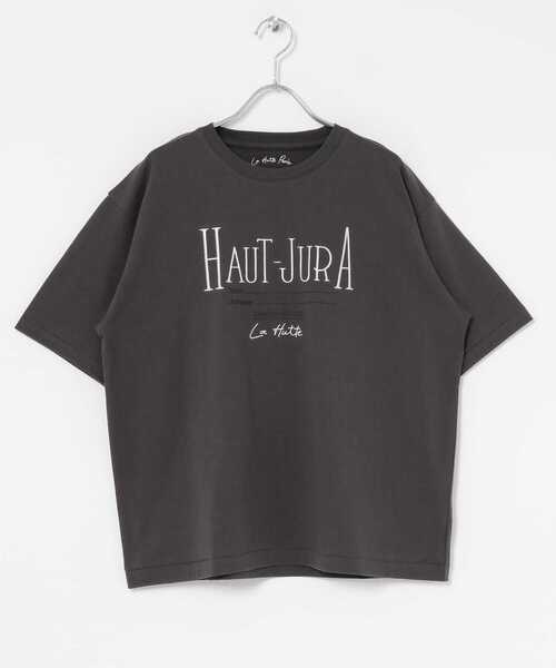 EKAL（エカル）の「『別注』La Hutte×EKAL　刺繍デザインTシャツ（Tシャツ/カットソー・レディース・オフホワイト/チャコールグレー・ONE）」の18枚目の写真