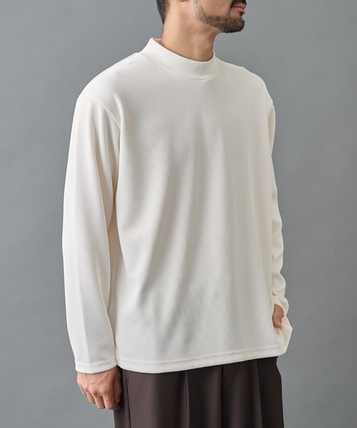 COLONY 2139（コロニートゥーワンスリーナイン）の「ドレープリブハイネック長袖T（Tシャツ/カットソー・メンズ・ホワイト/ブラック/グレー・MEDIUM/LARGE）」の7枚目の写真