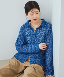 CROSS FUNCTION（クロスファンクション）の「《洗える》サマ美え シアージャガードレースニットカーディガン【CROSS FUNCTION/クロスファンクション】（カーディガン/ボレロ）」