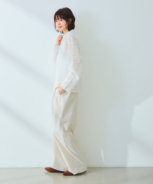 CROSS FUNCTION（クロスファンクション）の「《洗える》サマ美え シアージャガードレースニットカーディガン【CROSS FUNCTION/クロスファンクション】（カーディガン/ボレロ・レディース・ホワイト/チャコールグレー/ブルー・LL/M/L）」の12枚目の写真