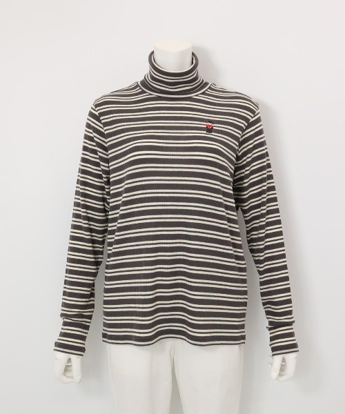 Picone CLUB(ピッコーネクラブ)の「フライスボーダーハイネックプルオーバー(Tシャツ/カットソー・レディース・ブラック/グレー/ベージュ・L/M/S)」の7枚目の写真