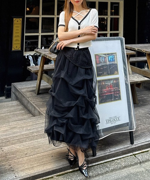 ROYAL PARTY(ロイヤルパーティー)の「ハートボタン配色アンサンブル(アンサンブル・レディース・オフホワイト/ブラック/ブラウン・FREE)」の15枚目の写真