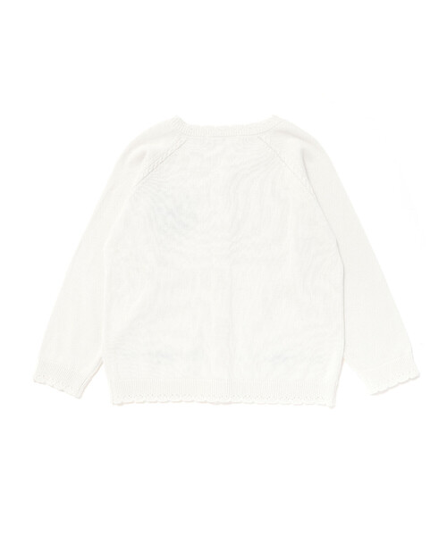 SLAP SLIP（スラップスリップ）の「ジュエル風ボタン縁スカラップニットカーディガン(90~130cm)（カーディガン/ボレロ・キッズ・レッド/オフホワイト・90cm/110cm/100cm/120cm/130cm）」の16枚目の写真