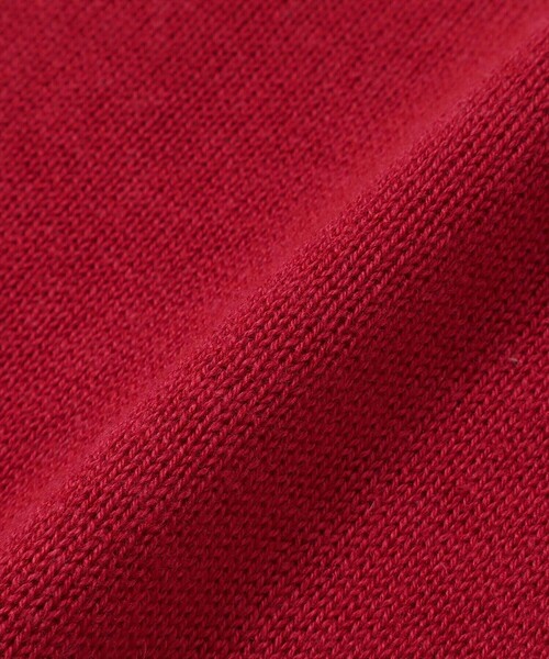 SLAP SLIP（スラップスリップ）の「ジュエル風ボタン縁スカラップニットカーディガン(90~130cm)（カーディガン/ボレロ・キッズ・レッド/オフホワイト・90cm/110cm/100cm/120cm/130cm）」の7枚目の写真